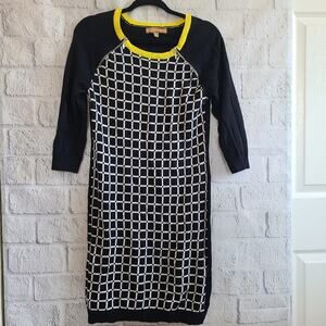 Ellen Tracy Black And White Sweater Dress XS